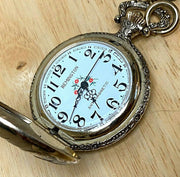 VTG Remington Mens Half-Hunter Flower Dial Liberty Hand-Wind Pocket Watch Hours